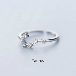 925 Sterling Silver Zodiac Resizable Ring-Taurus